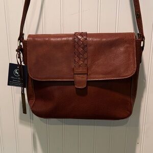 NWT Ashwood Leather Brown Shoulder/Crossbody Bag